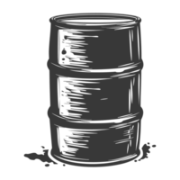 AI generated Silhouette of drum or barrel black color only png