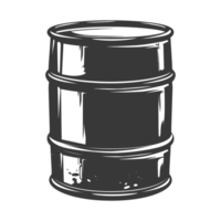 AI generated Silhouette of drum or barrel black color only png