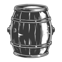 AI generated Silhouette of drum or barrel black color only png