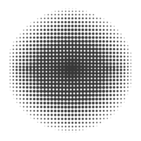 ai genererad silhuett av halvton gradienter med perfekt runda svart Färg endast png