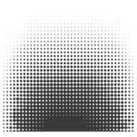 AI generated Silhouette of Halftone gradients with perfectly round black color only png