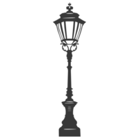 AI generated Silhouette Park lamp black color only png