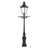 AI generated Silhouette Park lamp black color only png