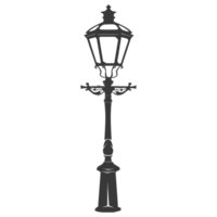 AI generated Silhouette Park lamp black color only png