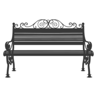 AI generated Silhouette Park bench black color only png