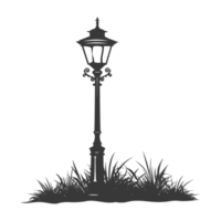 AI generated Silhouette Park lamp black color only png