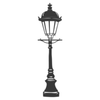 AI generated Silhouette Park lamp black color only png