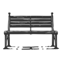 AI generated Silhouette Park bench black color only png