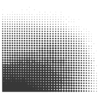 ai generado silueta de trama de semitonos gradientes con perfectamente redondo negro color solamente png