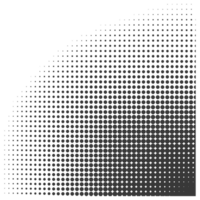 ai generado silueta de trama de semitonos gradientes con perfectamente redondo negro color solamente png