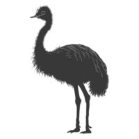 ai gerado silhueta avestruz animal Preto cor só cheio corpo png