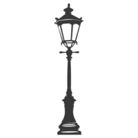 AI generated Silhouette Park lamp black color only png