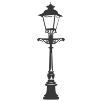 AI generated Silhouette Park lamp black color only png