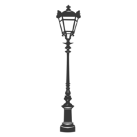 AI generated Silhouette Park lamp black color only png