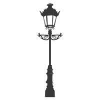 AI generated Silhouette Park lamp black color only png