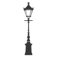 AI generated Silhouette Park lamp black color only png