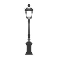 AI generated Silhouette Park lamp black color only png