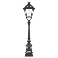 AI generated Silhouette Park lamp black color only png