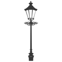 AI generated Silhouette Park lamp black color only png