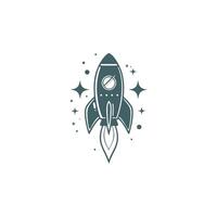 AI generated vector template Rocket launch logo concept design