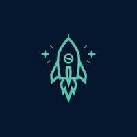 AI generated vector template Rocket launch logo concept design