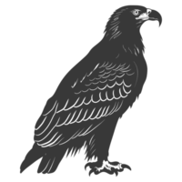 AI generated Silhouette eagle animal black color only full body png