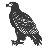 AI generated Silhouette eagle animal black color only full body png