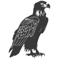 AI generated Silhouette eagle animal black color only full body png