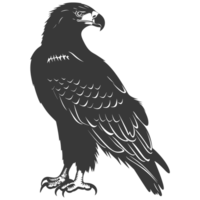 AI generated Silhouette eagle animal black color only full body png