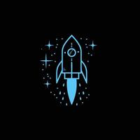 AI generated vector template Rocket launch logo concept design