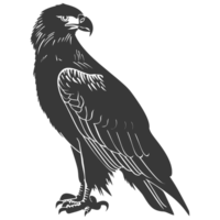 AI generated Silhouette eagle animal black color only full body png