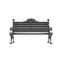 AI generated Silhouette Park bench black color only png