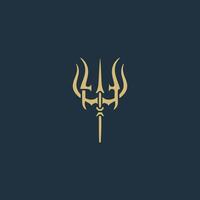 AI generated Trident logo icon Abstract forked spear sign Abstract forked spear sign. Vector illustration.