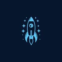 AI generated vector template Rocket launch logo concept design