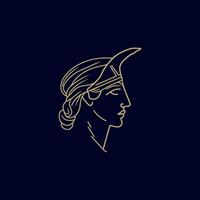 AI generated Athena the goddess vector logo design