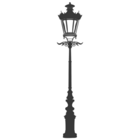 AI generated Silhouette Park lamp black color only png