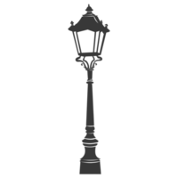 AI generated Silhouette Park lamp black color only png