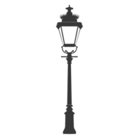 AI generated Silhouette Park lamp black color only png