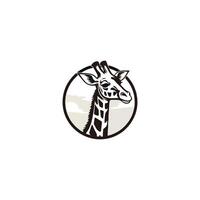 AI generated colored giraffe head and neck logo.Isolated concept vector animal with giraffe animal face in simple style.