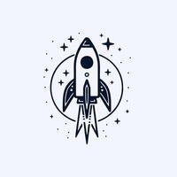 AI generated vector template Rocket launch logo concept design