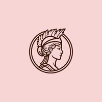 AI generated Athena the goddess vector logo design