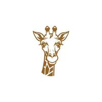 AI generated colored giraffe head and neck logo.Isolated concept vector animal with giraffe animal face in simple style.