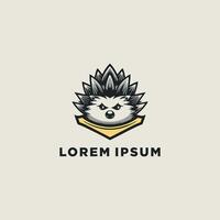 AI generated Vector hedgehog or forest animal logo design.