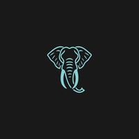 ai generado elefante logo estilo diseño vector ilustración de un elefante cabeza