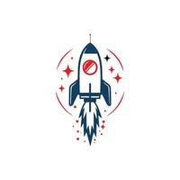 AI generated vector template Rocket launch logo concept design