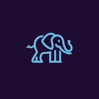 AI generated elephant logo style design Vector illustration of an elephant head