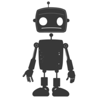 ai generado silueta linda robot negro color solamente lleno cuerpo png