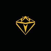 AI generated diamond logo icon vector geometric diamond art Jewelry shop sign.