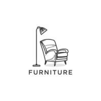 AI generated sofa furniture logo design inspiration for minimalist home sofa designs vector