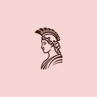 AI generated Athena the goddess vector logo design